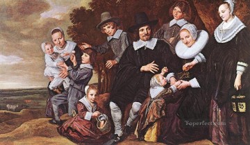 decoration decor group panels decorative Painting - Family Group In A Landscape 1648 portrait Dutch Golden Age Frans Hals